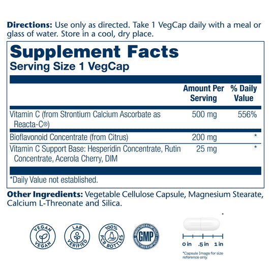 SOLARAY Reacta-C capsules, non-acidic and easy on the stomach