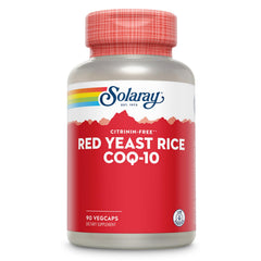 Solaray Red Yeast Rice with CoQ-10 bottle showing heart health support in action