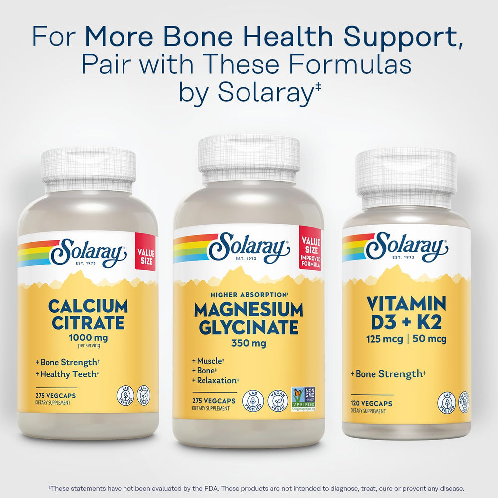 SOLARAY serving guide graphic illustrating daily intake