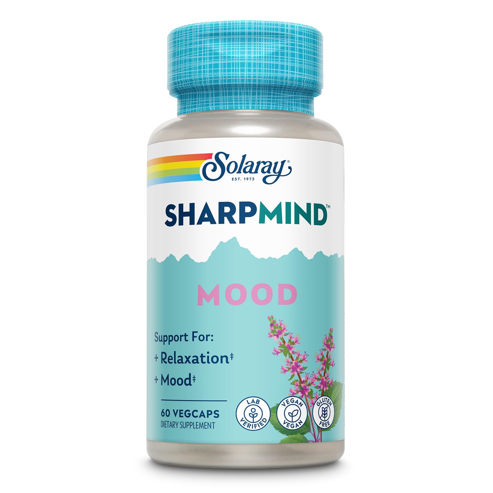 SOLARAY SharpMind bottle front view highlighting mood support benefits