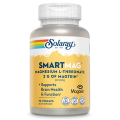 Solaray SmartMag Magtein capsules in bottle illustrating brain health support