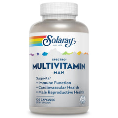 SOLARAY Spectro Men bottle front for convenient daily energy support.