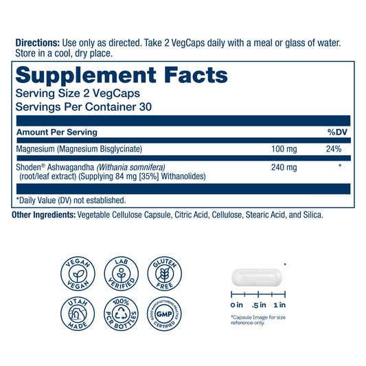 SOLARAY StressMag capsules close-up emphasizing high-absorption magnesium