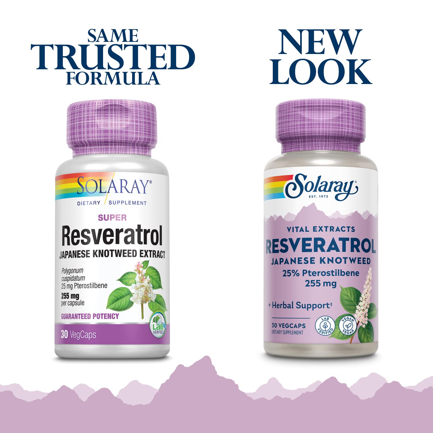 SOLARAY Super Resveratrol bottle label highlights ingredients for daily use