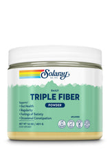 SOLARAY Triple Fiber Powder bottle front view for daily gut support.
