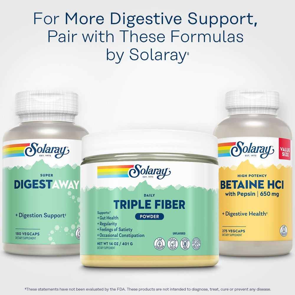 SOLARAY Triple Fiber Powder recycled bottle packaging for eco-friendly choice.