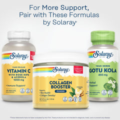 SOLARAY Vegan Collagen Booster plant-based ingredients emphasize ginseng and vitamin C.