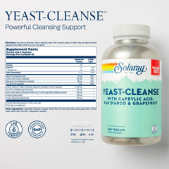 SOLARAY Yeast Cleanse ingredients-caprylic-acid close-up highlighting herbal blend