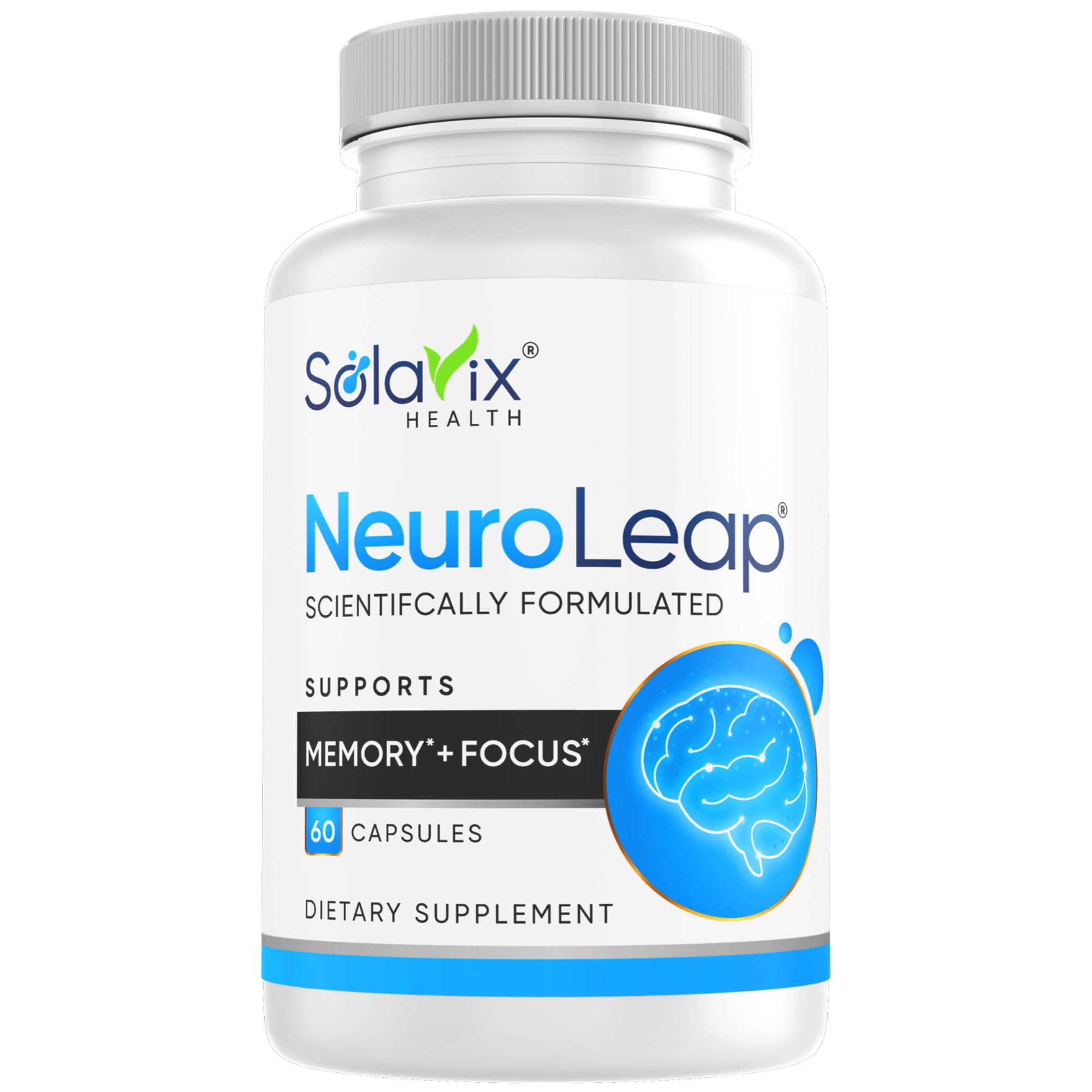 SolaVix NeuroLeap bottle front signaling brain health support.