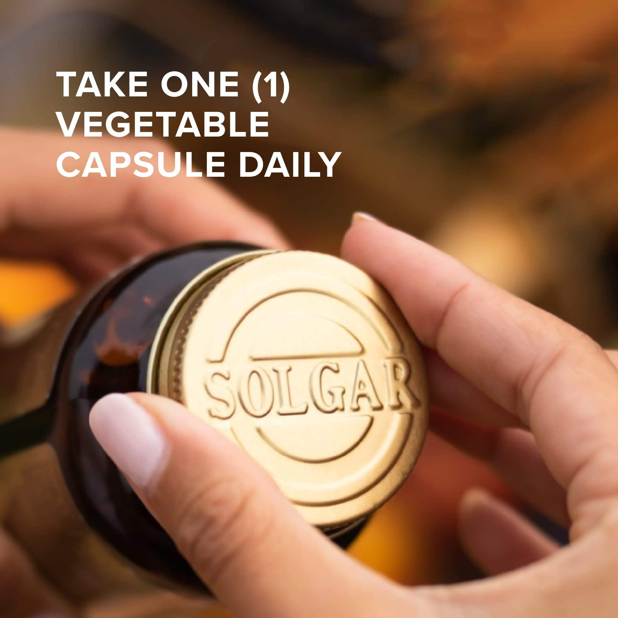 Solgar Biotin 10,000 mcg capsules close-up highlights vegan capsules for daily supplement routine