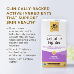 Solgar Cellulite Fighter packaging emphasizes Vitamin C content.