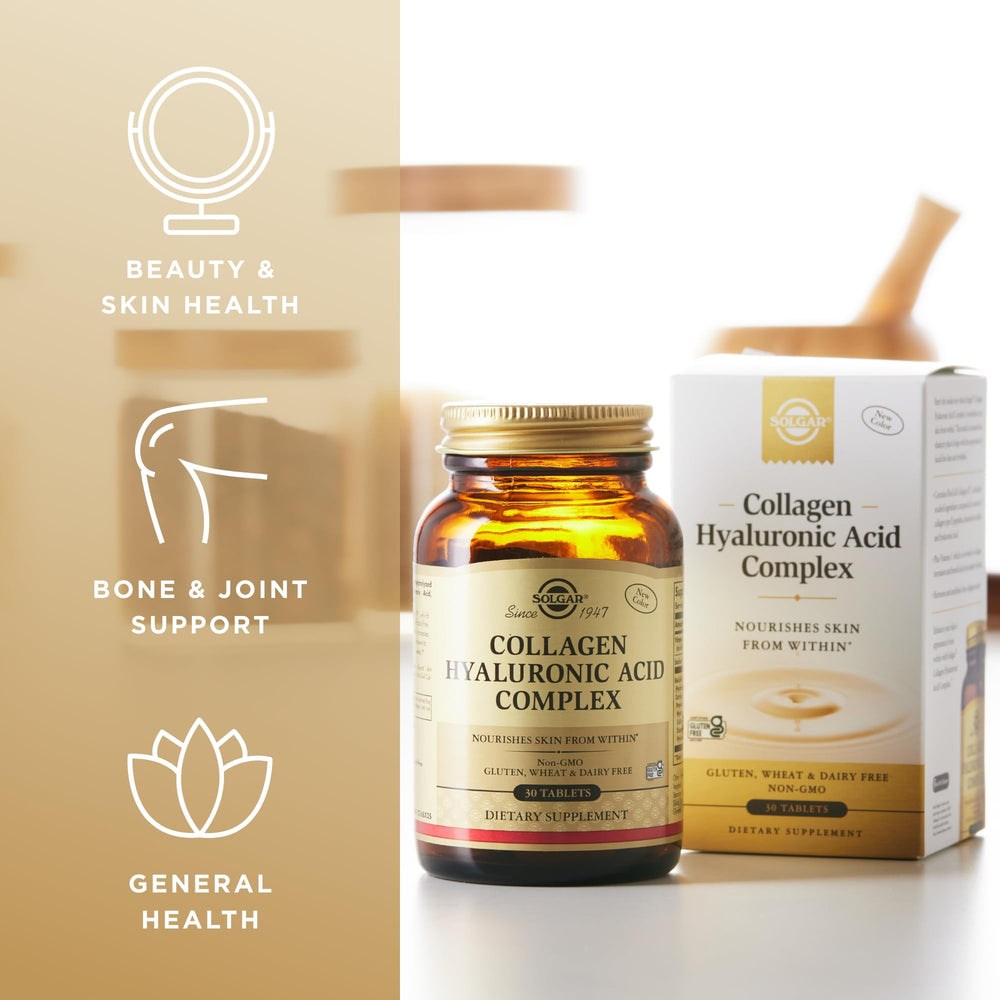 Solgar product arranged in morning routine with a glass of water