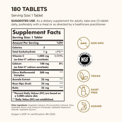 Solgar Ester-C Plus 1000mg tablets close-up, easy to swallow