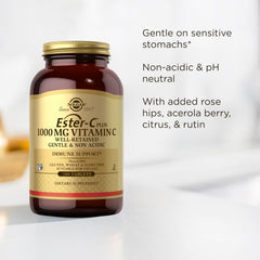 Solgar Ester-C Plus 1000mg vegetarian-friendly icon on label