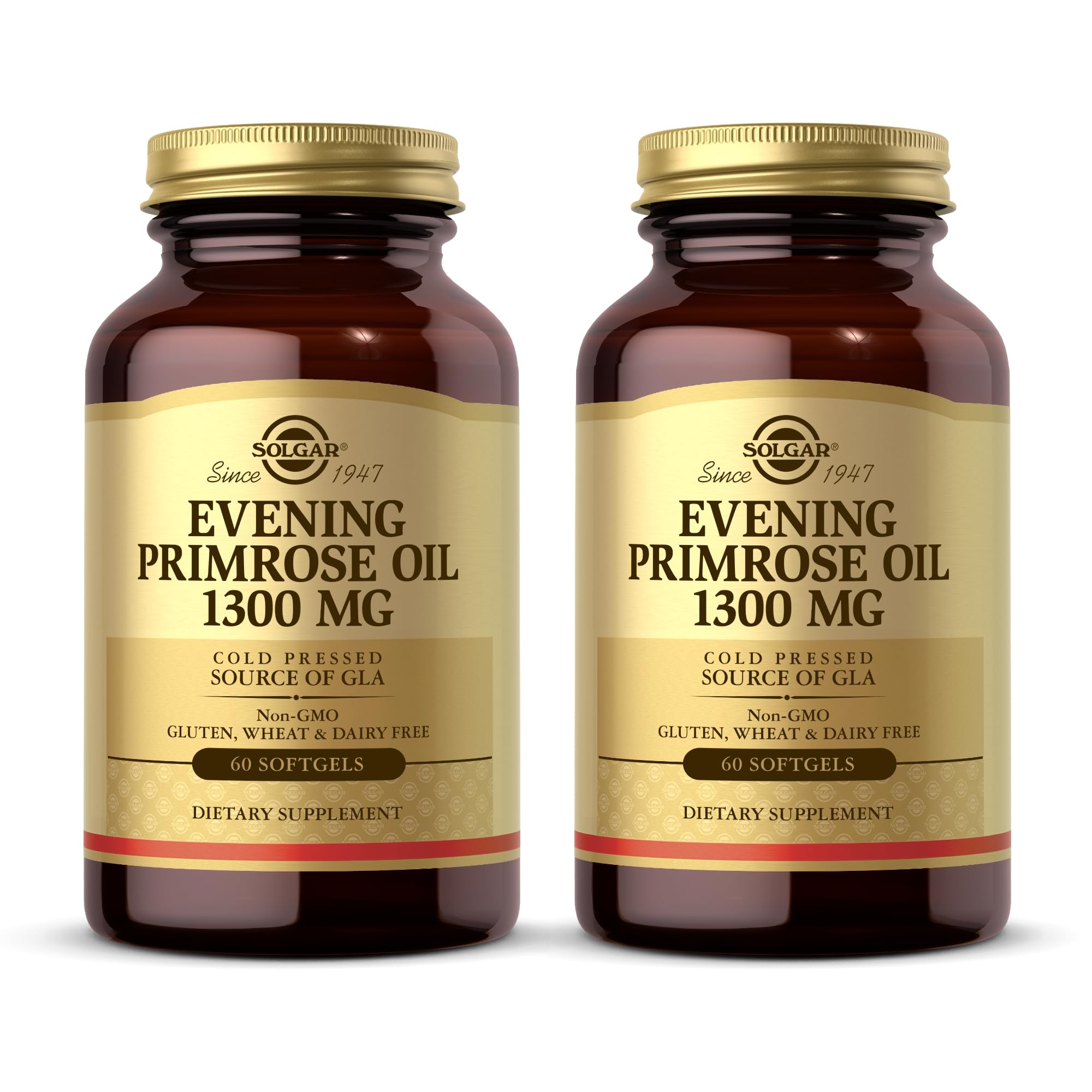 Solgar Evening Primrose Oil bottle with capsules for skin support