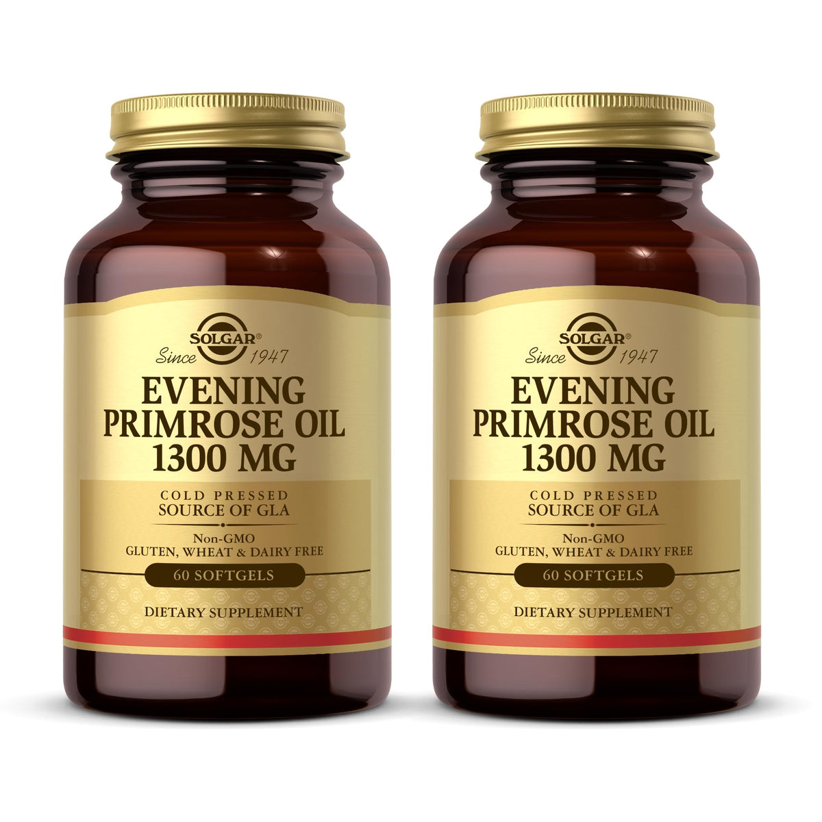 Solgar Evening Primrose Oil bottle with capsules for skin support