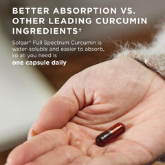 Solgar Full Spectrum Curcumin LiCap label close-up highlighting vegan and gluten-free features