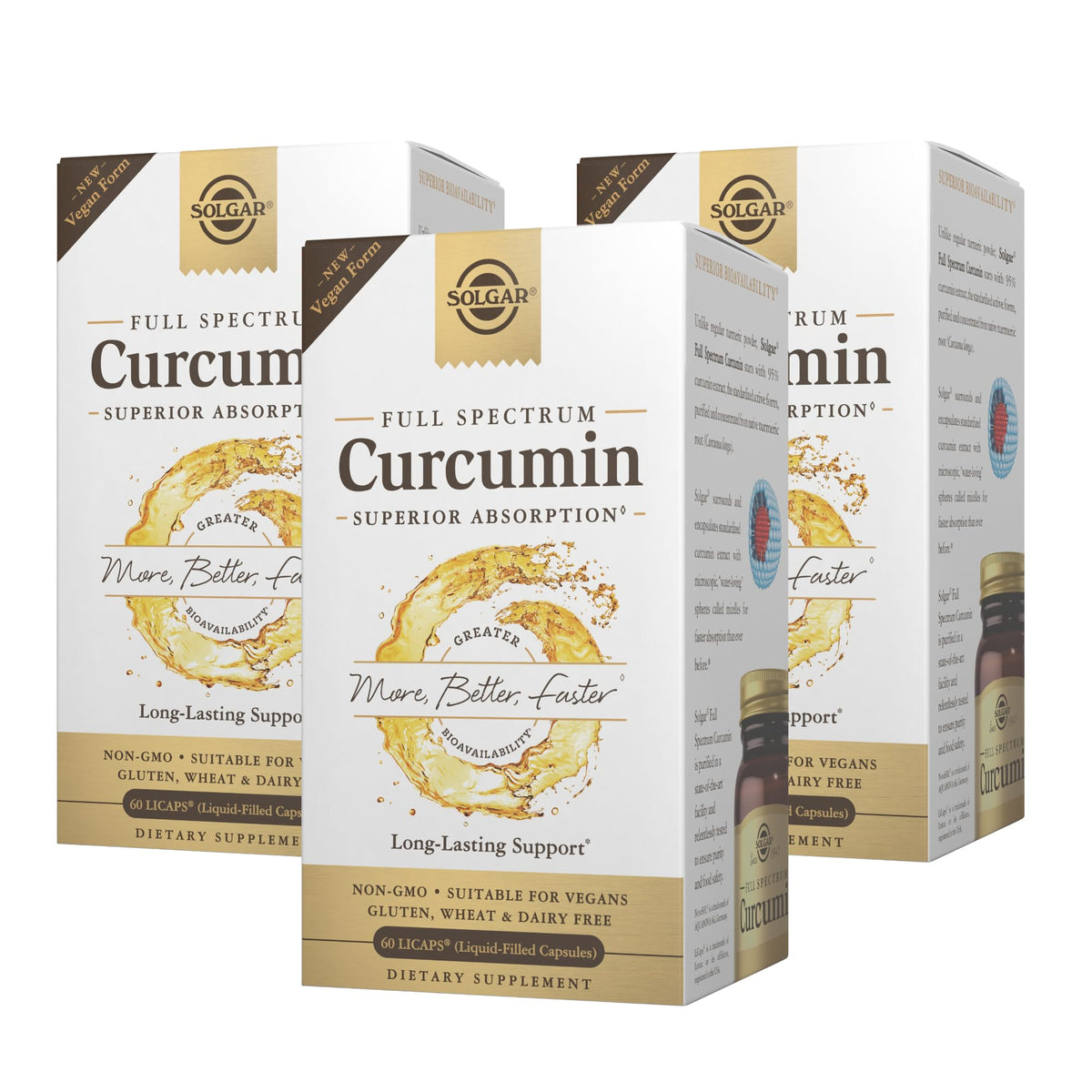 Solgar Full Spectrum Curcumin LiCaps bottle top view may support daily joint comfort