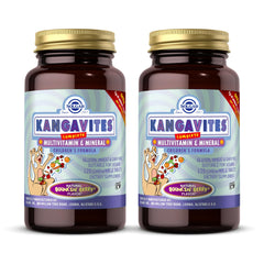 Solgar Kangavites Bouncin’ Berry bottle for kids, vegan multivitamin for daily wellness.