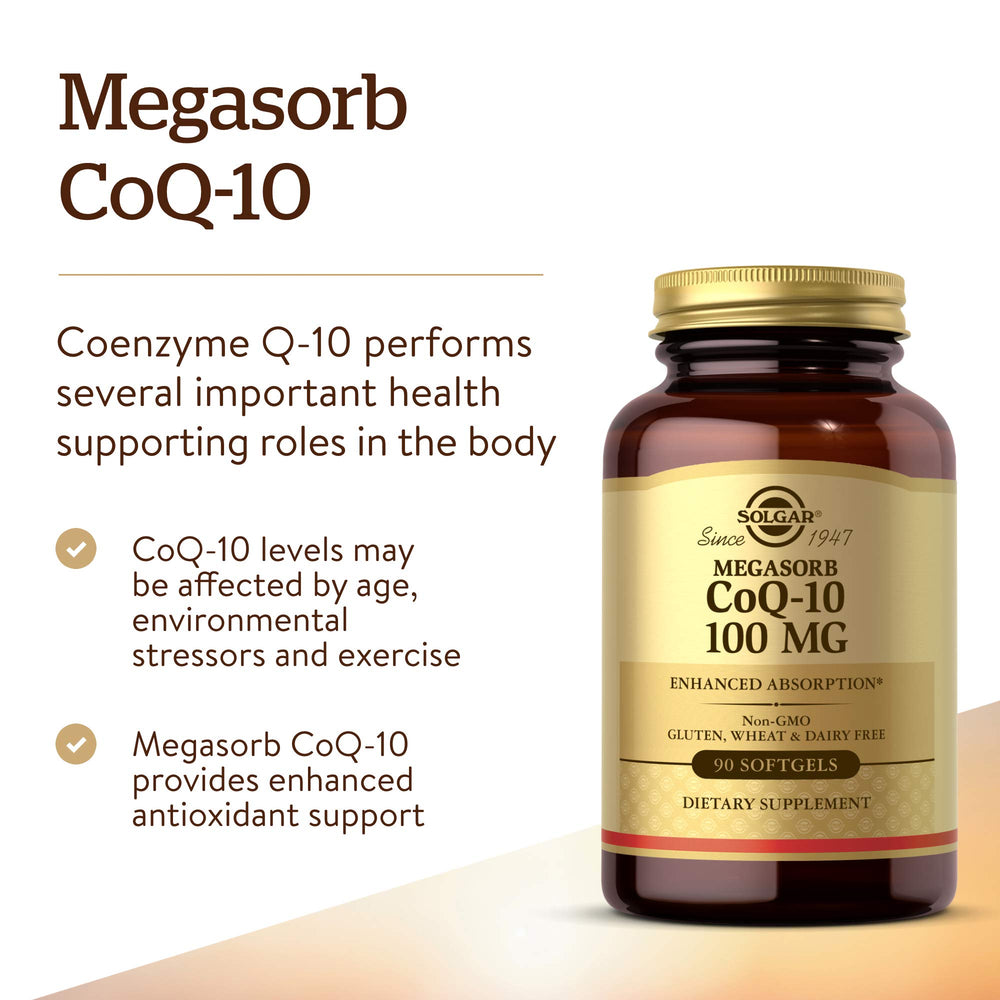 Pouring Solgar Megasorb CoQ-10 bottle for easy daily routine