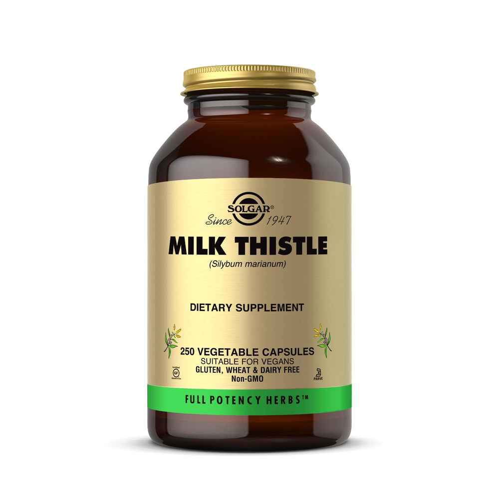 Solgar Milk Thistle bottle front view for daily wellness routines