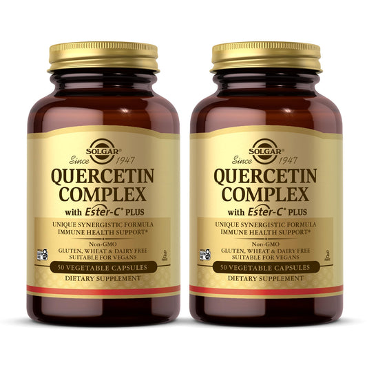 Solgar Quercetin Complex Ester-C Plus packaging promotes daily immune support
