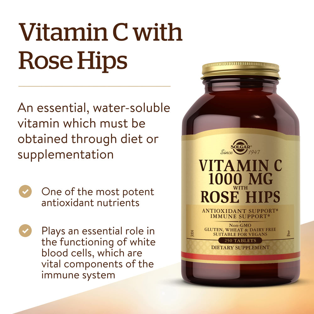 Solgar Rose Hips fruit ingredient for natural vitamin C boost