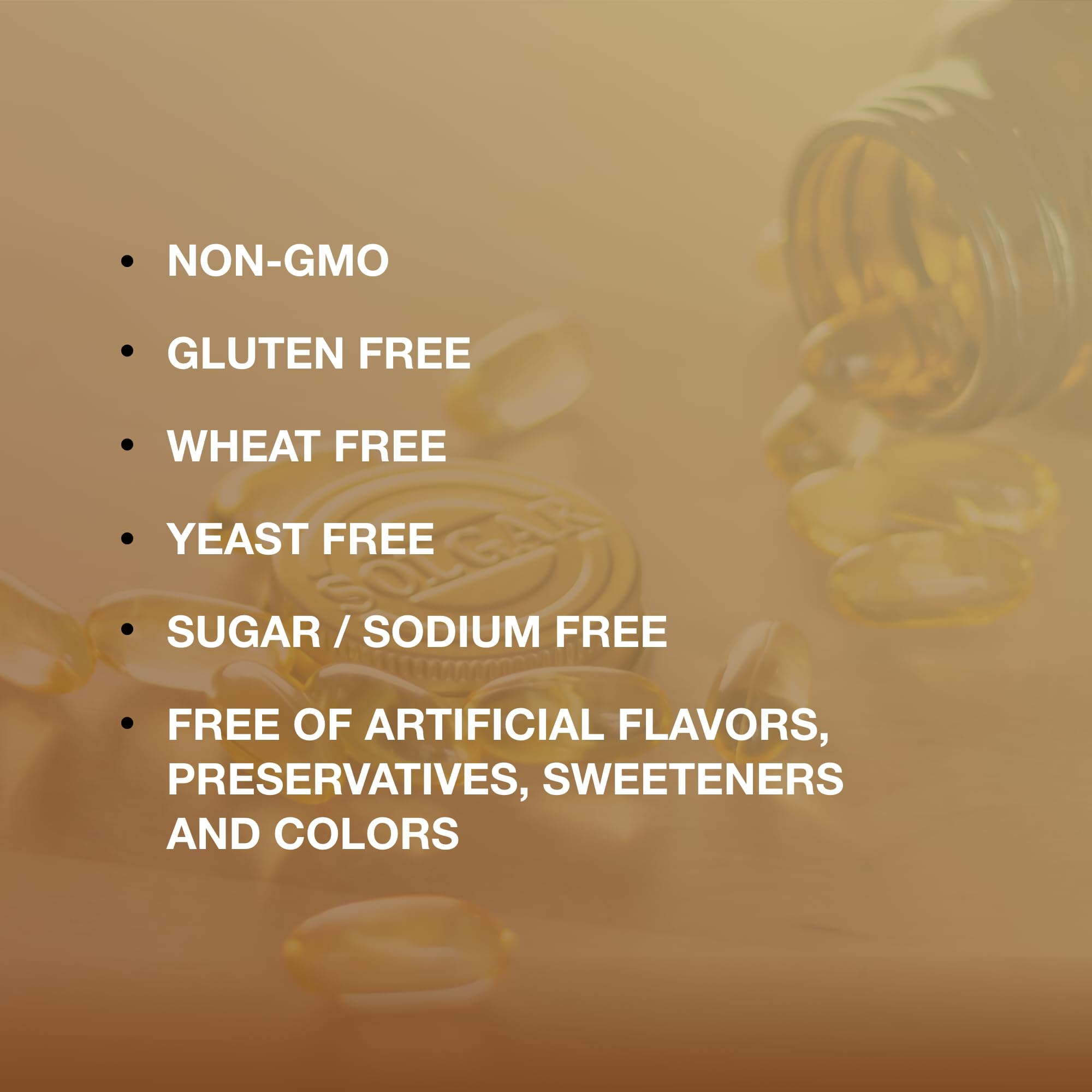 Solgar Omega-3 950 mg boxed display emphasizing pure ingredients for joint and skin health
