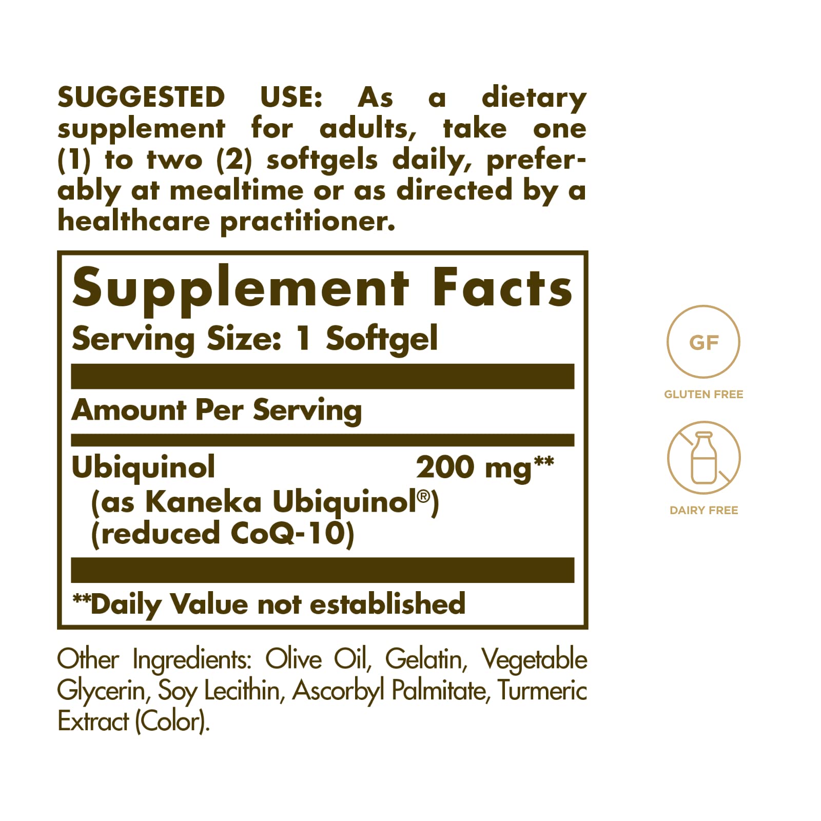 Solgar Ubiquinol 200 mg softgels closeup shows oil-based texture for absorption.