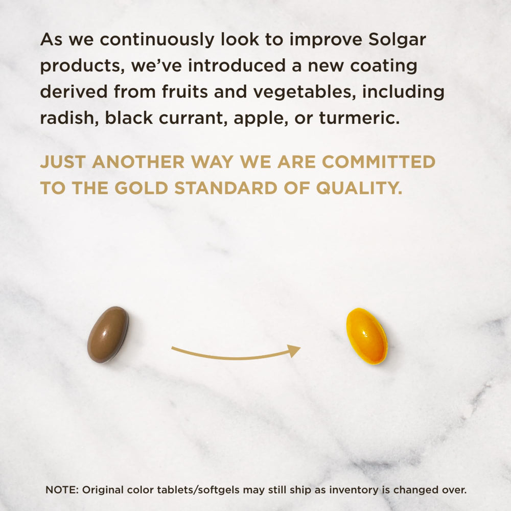 Solgar ubiquinol bottle label detail showing non-GMO gluten-free dairy-free claims.