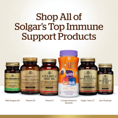 Solgar Vitamin C 1000 mg on shelf with kosher and gluten-free certifications.