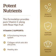 Solgar Vitamin C vegan kosher packaging for clean supplement