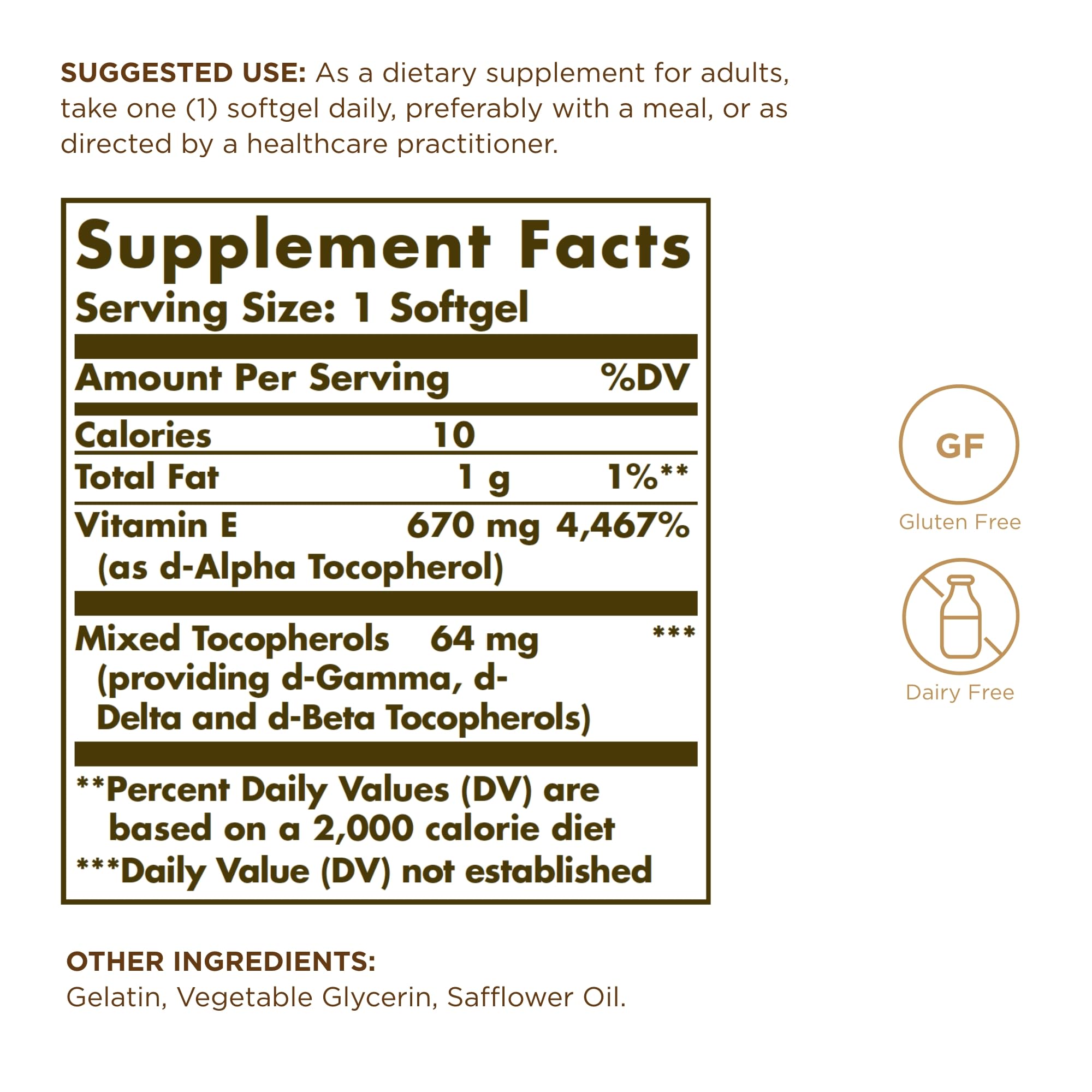 Solgar Vitamin E 670 mg softgels close-up highlighting oil-based capsules