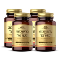 Solgar Vitamin K2 MK-7 bottle for daily supplementation supporting bone health.