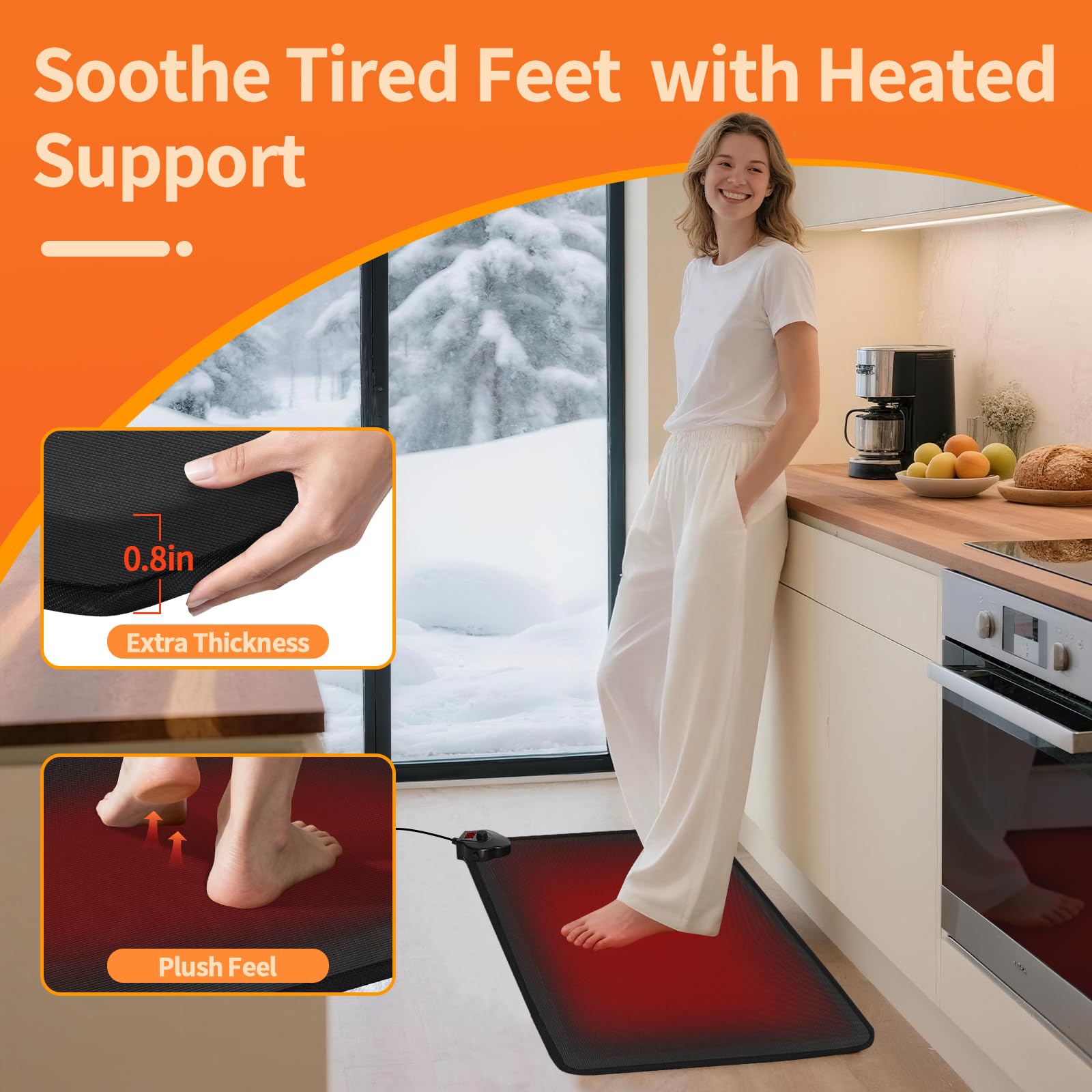 SoliSnug foot warming pad keeps feet cozy during long work sessions
