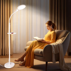 SOLLA light therapy floor lamp with 11k-lux glow for energized mornings.