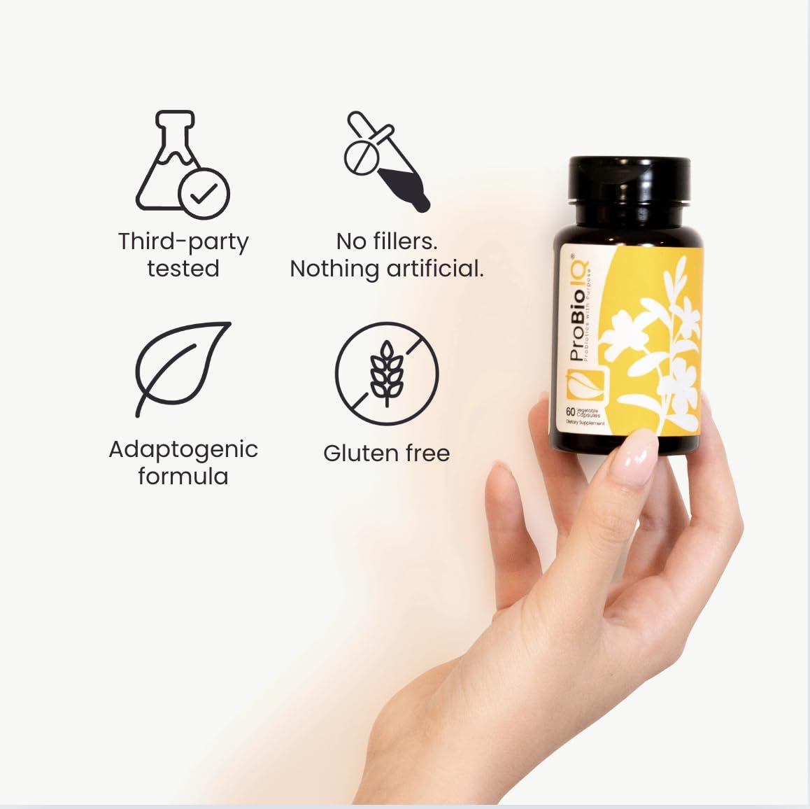 Solle Naturals Solle ProBio IQ packaging box highlights product details