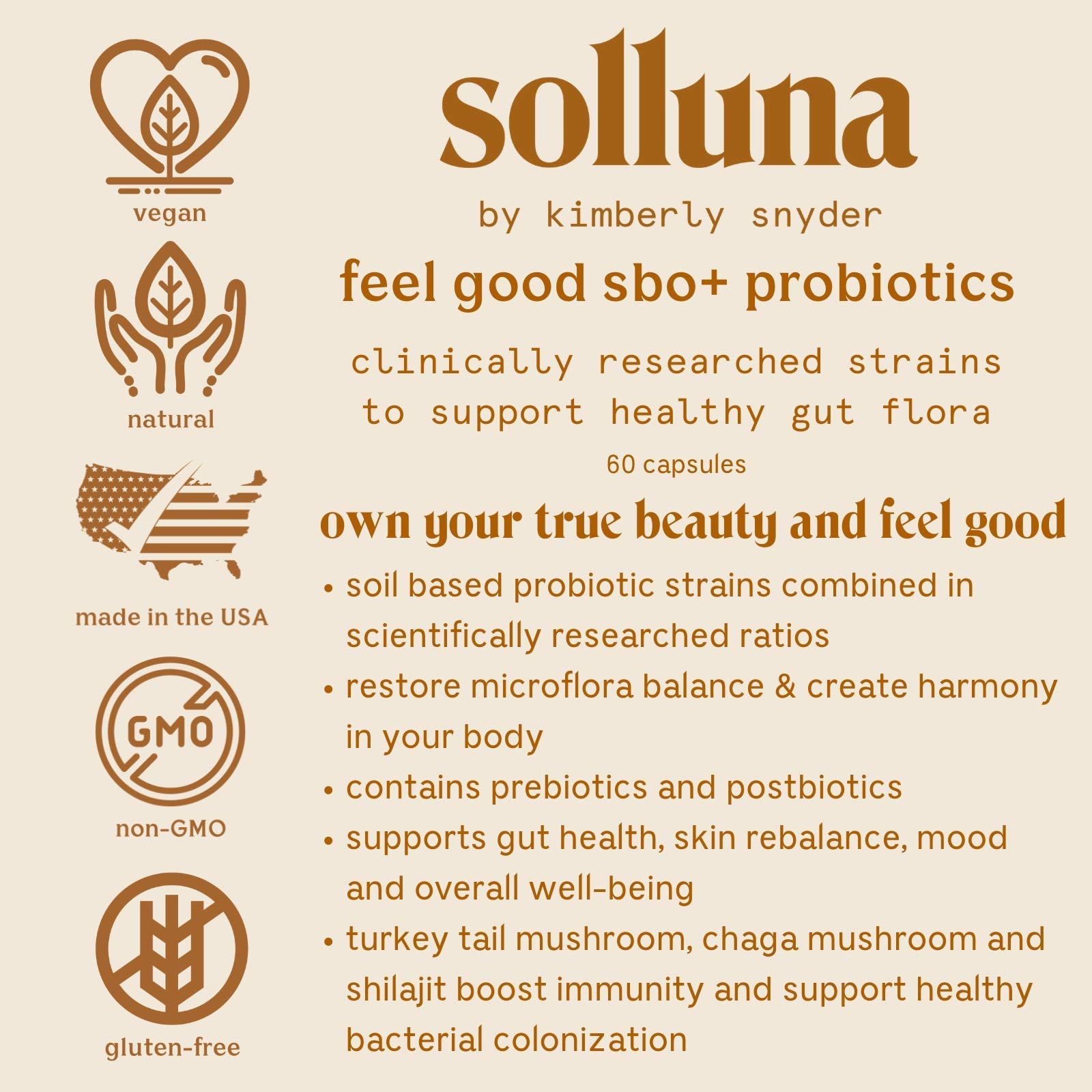 Capsules from Solluna Feel Good SBOs ready for everyday digestion and vitality.