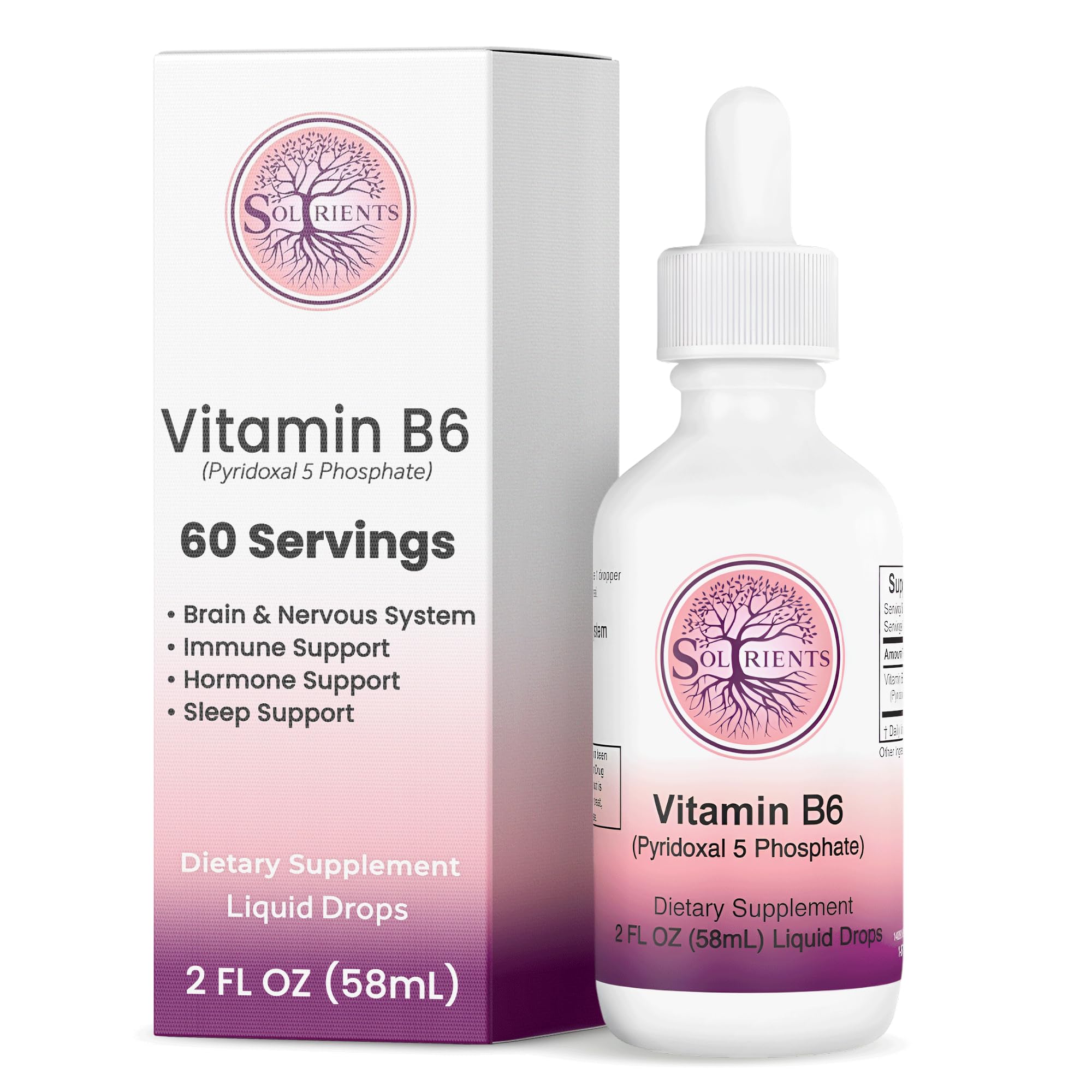 Soltrients bottle with B6 P5P highlights ready-to-use daily support