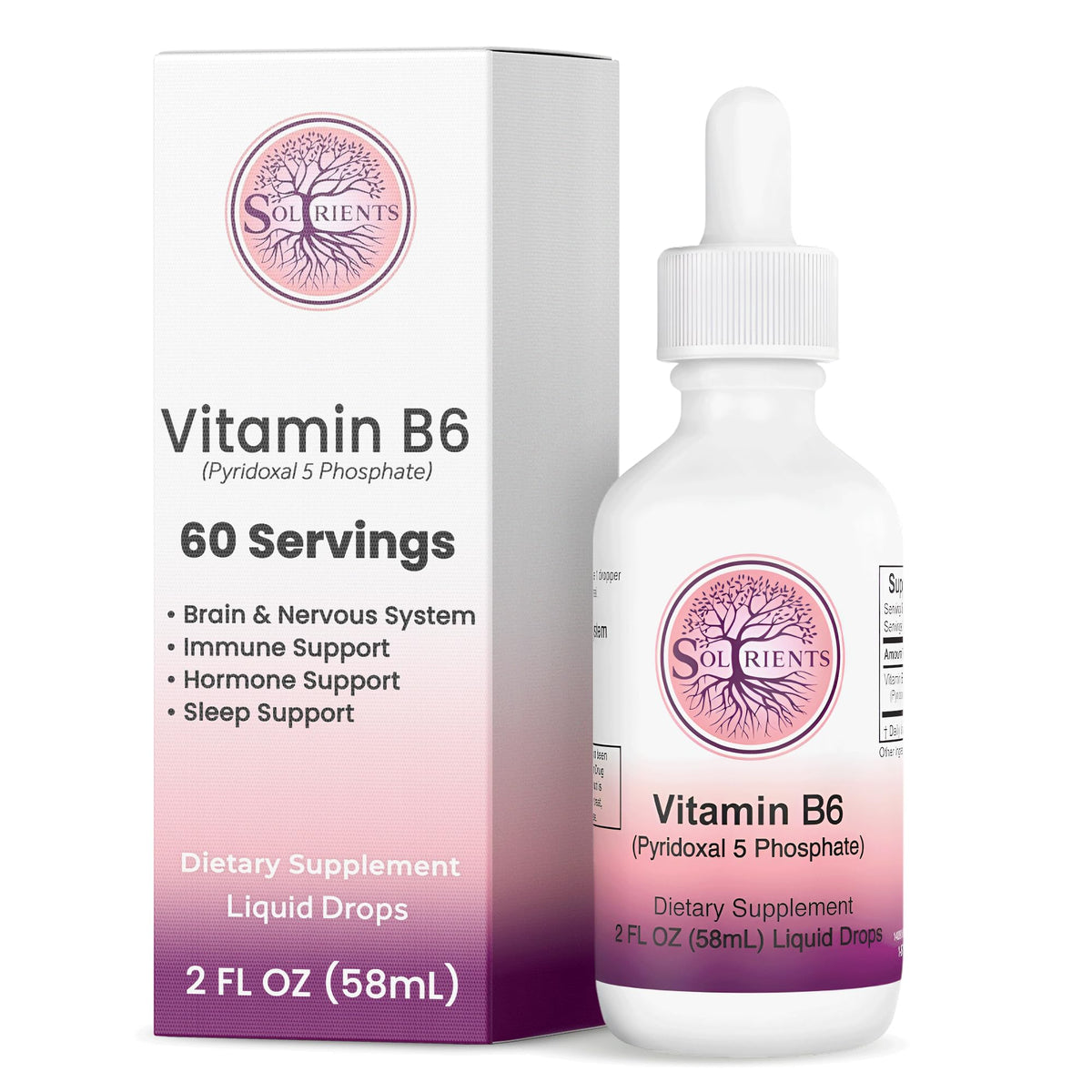 Soltrients bottle with B6 P5P highlights ready-to-use daily support