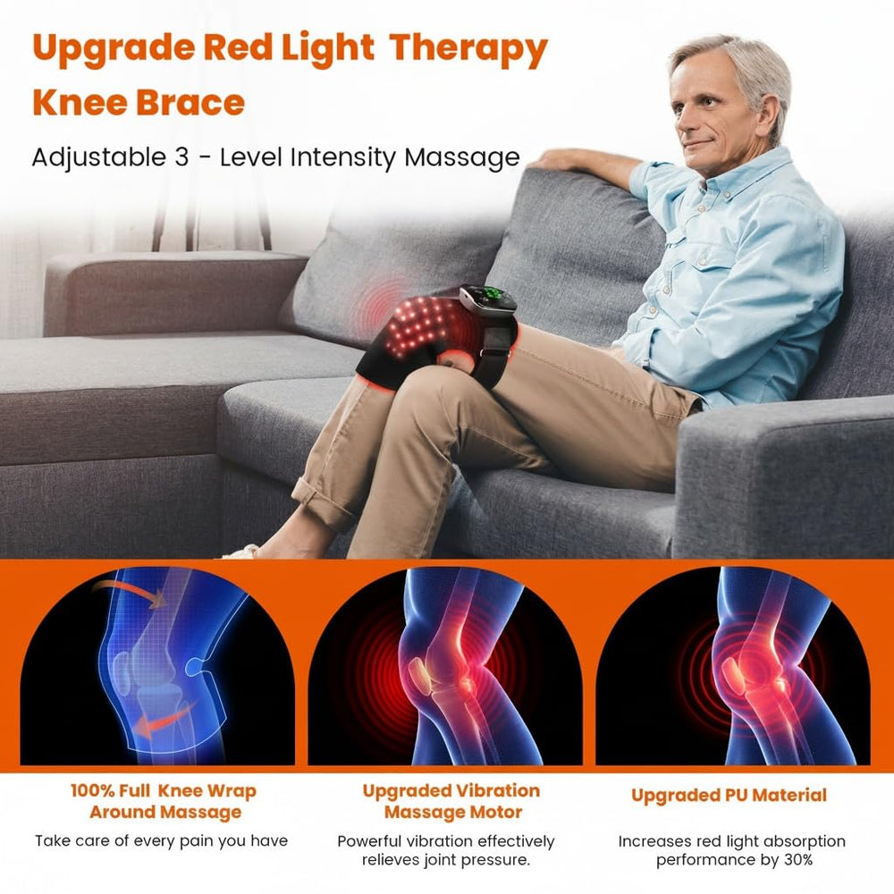 Solun knee brace heated massage feature provides calming relief after workouts