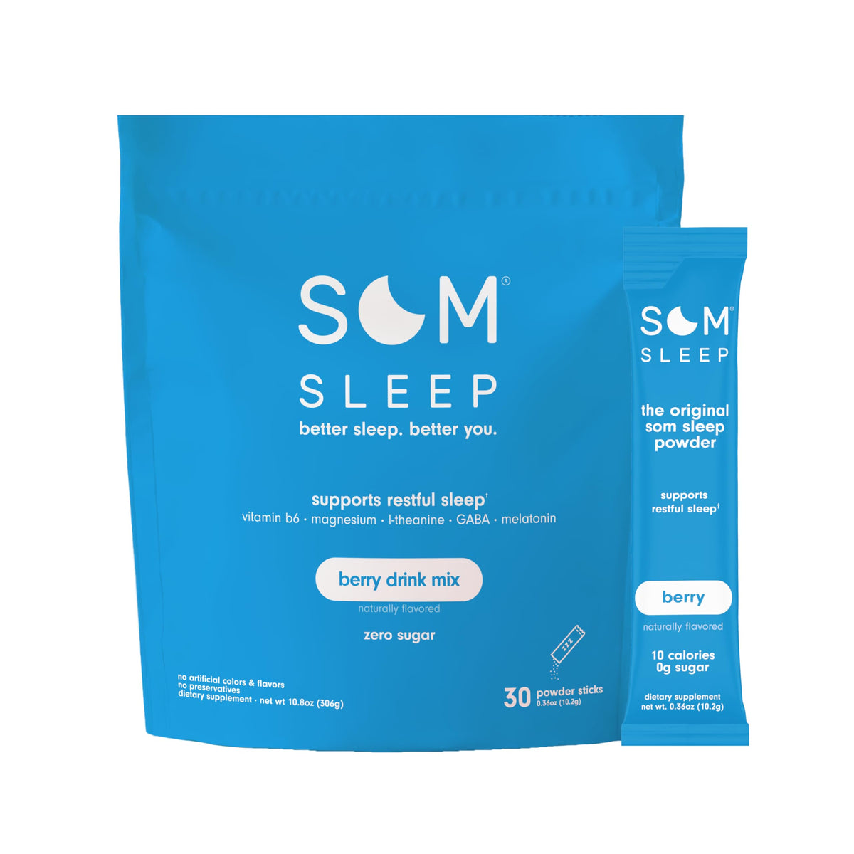 Som Sleep bottle pour shows a quick, convenient nightly mix for restful evenings.
