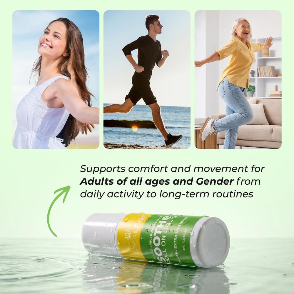 SomaLeaf Soothe Roll-On provides versatile application across neck, back, and joints