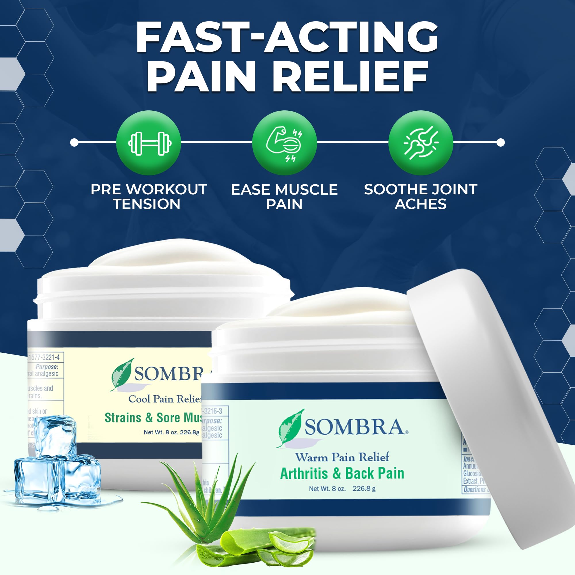 Sombra Cool Therapy Gel 8oz jar highlights post-workout cooling relief