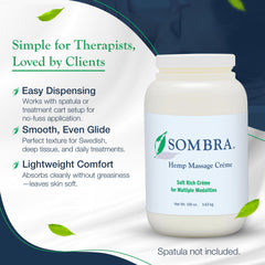 Sombra Hemp Massage Creme 8oz jar ideal for portable home relief