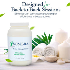 Sombra Hemp Massage Creme label closeup highlighting clean formula
