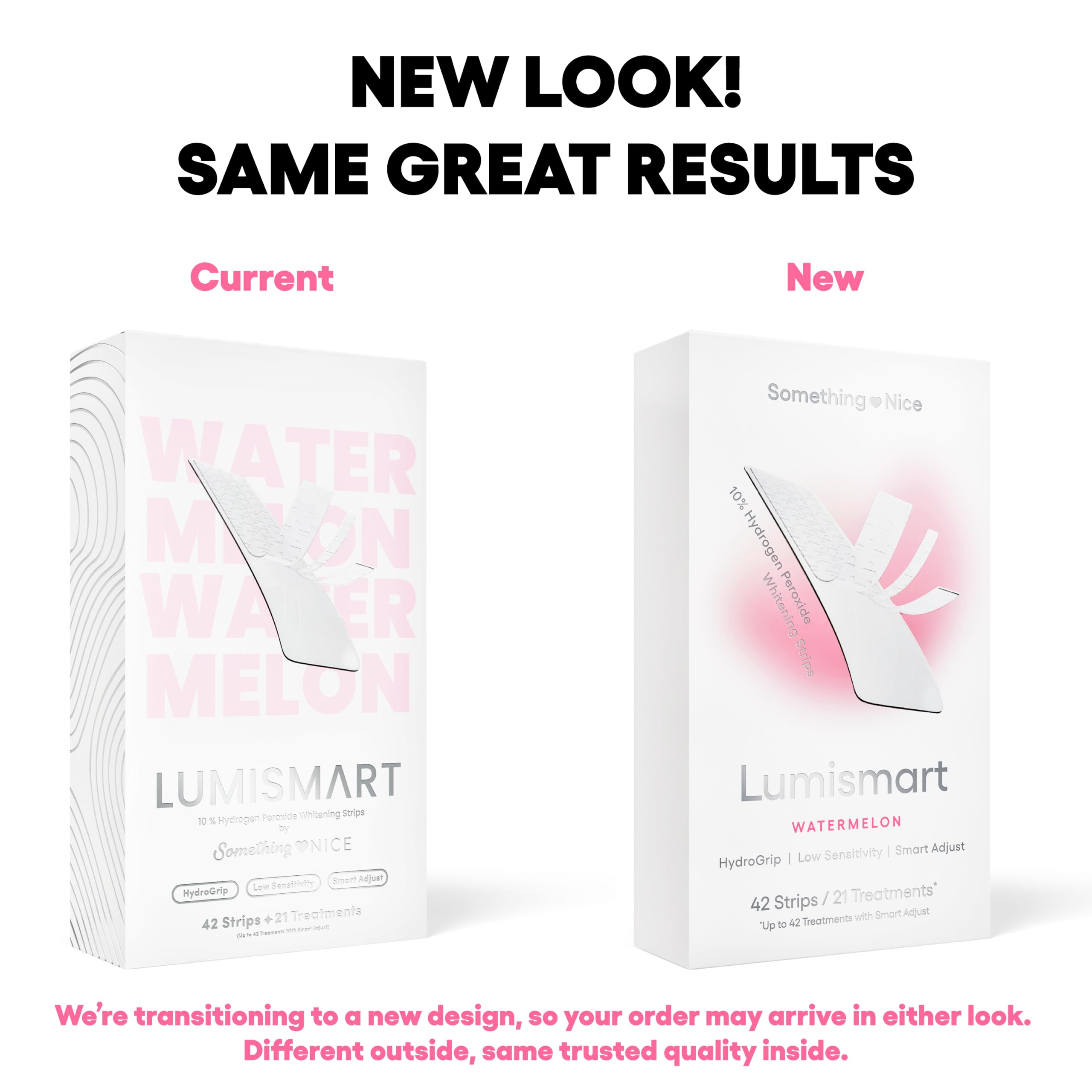 Something Nice Lumismart strips flavor Mint Watermelon conveying pleasant, customizable whitening experience
