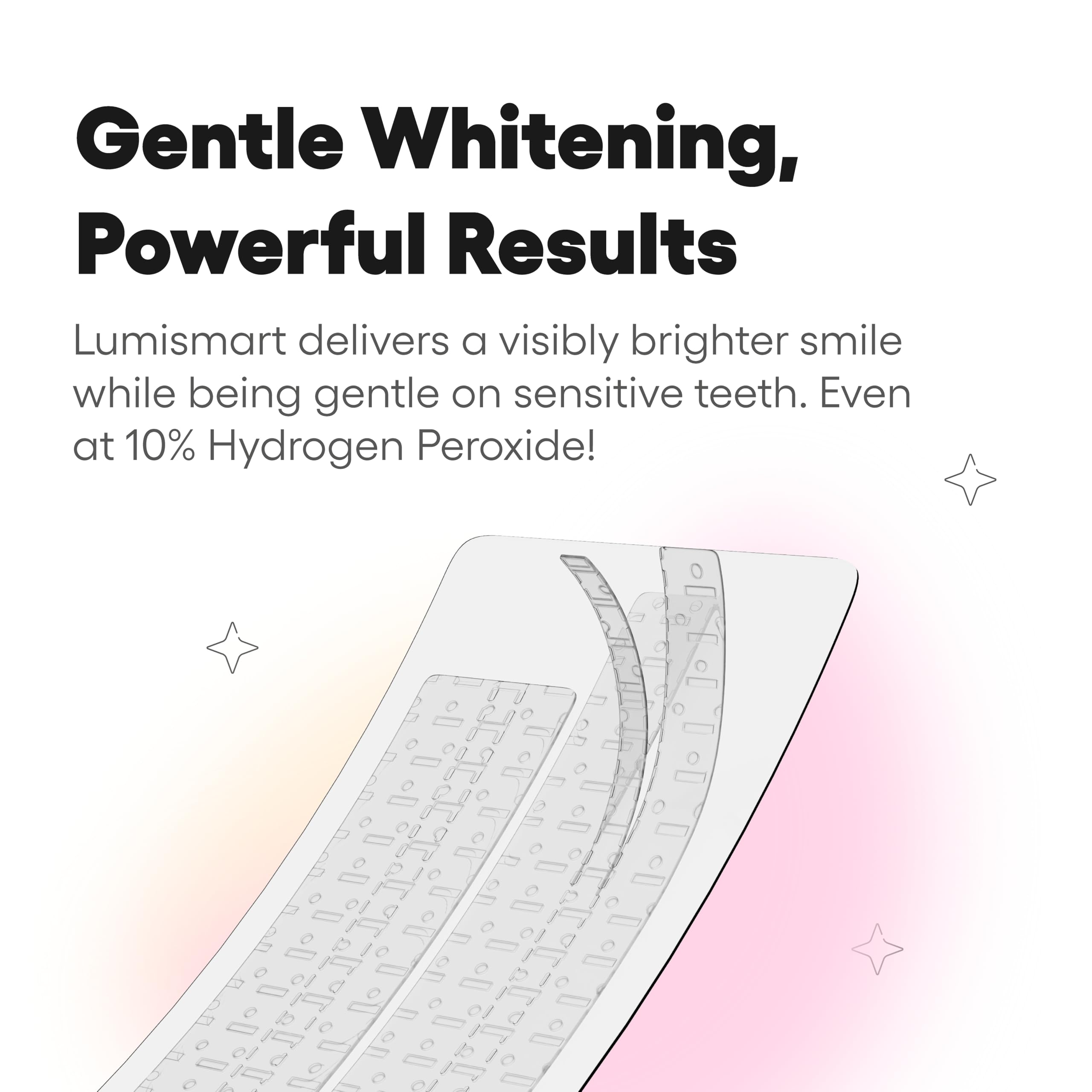 Something Nice Lumismart Whitening Strips teeth-application shows easy, mess-free whitening for sensitive teeth.