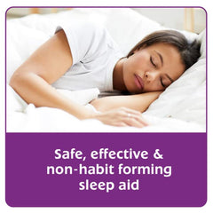 Sominex bottle on nightstand ready for bedtime routine
