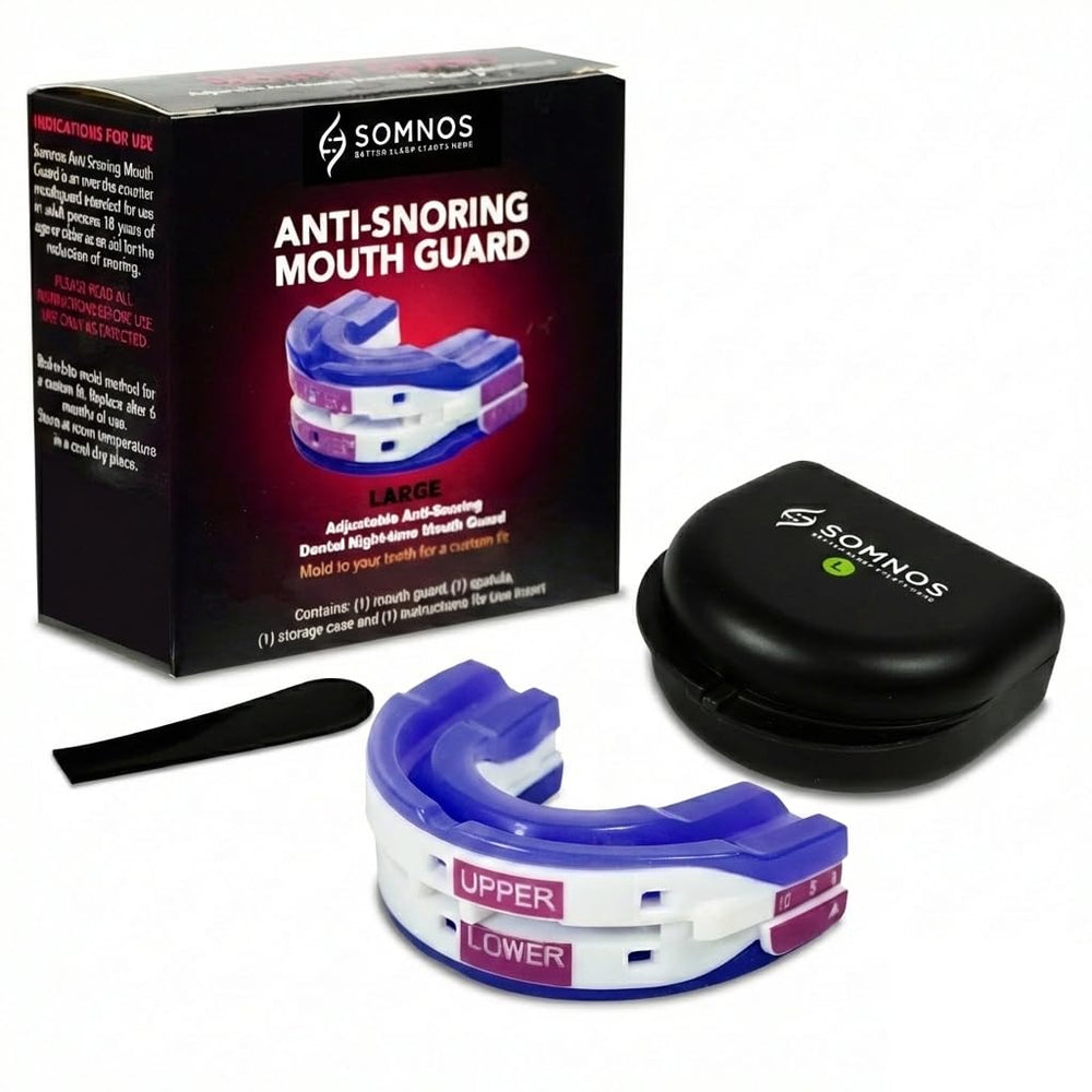 Somnos Anti Snore Mouthguard front view showing a comfortable night guard for better sleep